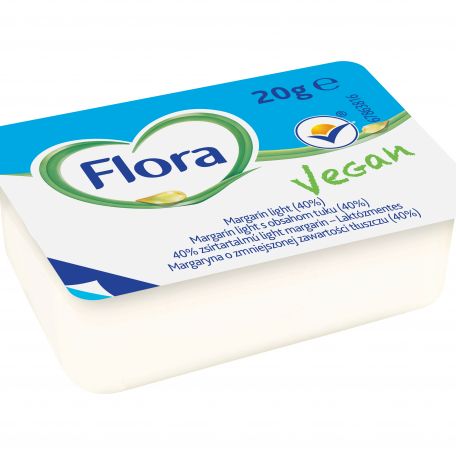 Flora mini laktózmentes vegán margarin 40% 20g 200db/karton