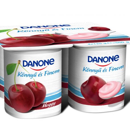 Danone könnyű és finom multipack meggy ízű joghurt 4x125g