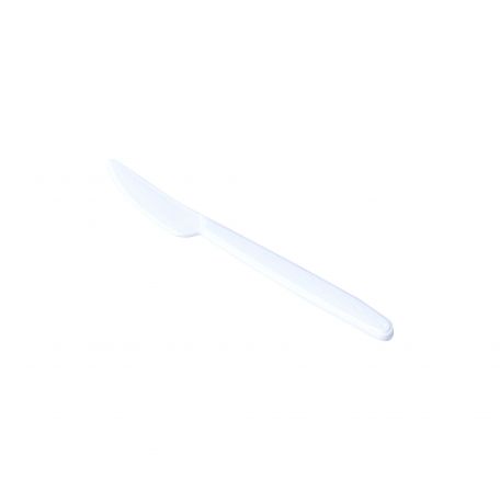 Műanyag TÖBBSZÖR használatos fehér PP kés 185mm 50db/cs