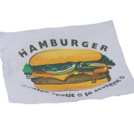 Hamburger tasak papír (200db/cs) általános nyomattal 15×15