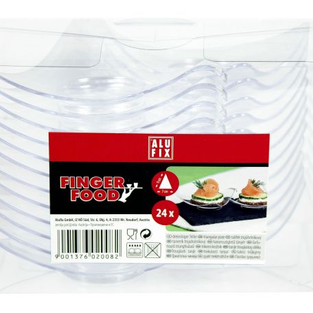 Alufix fingerfood műanyag háromszögletű tányér 24db/csomag